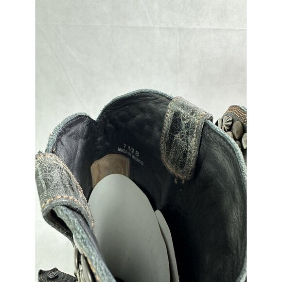 Double D by Old Gringo Frontier Trapper Black Boots 7.5 EUC - Picture 6 of 12